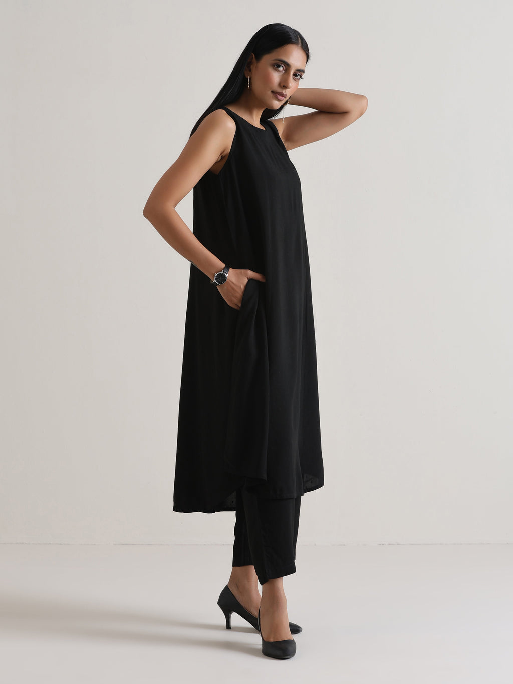 trueBrowns Black Panelled Co-ord Set