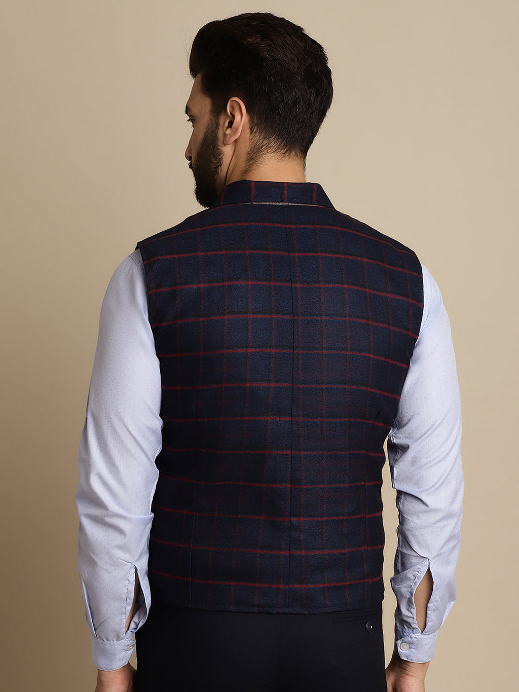 Even Apparels Men's Blue Waistcoat with Notched Lapel