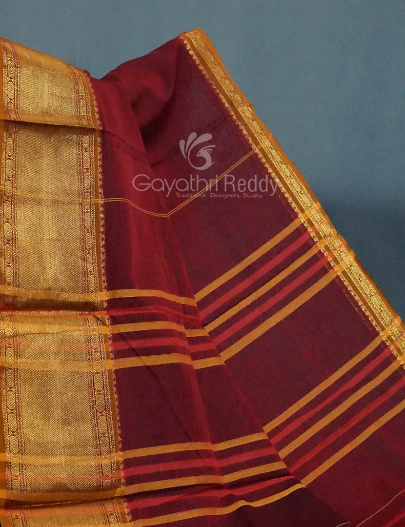 Kalanetha Maroon Coloured Pure Narayanpet Cotton Saree By Gayathri Reddy Designer Studio
