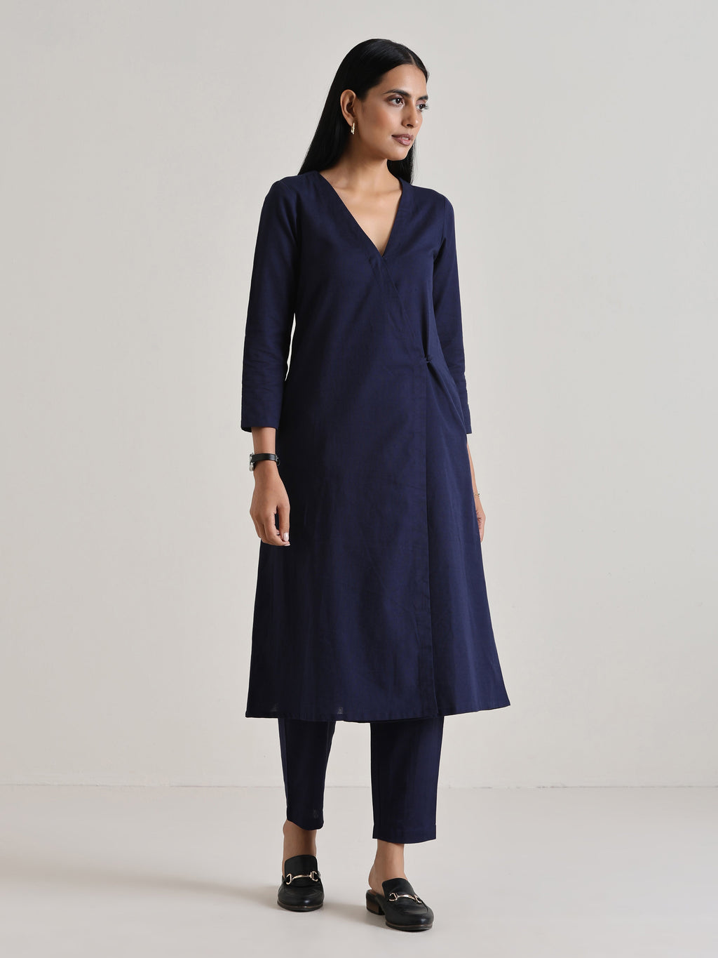 trueBrowns Blue Angrakha Kurta Set