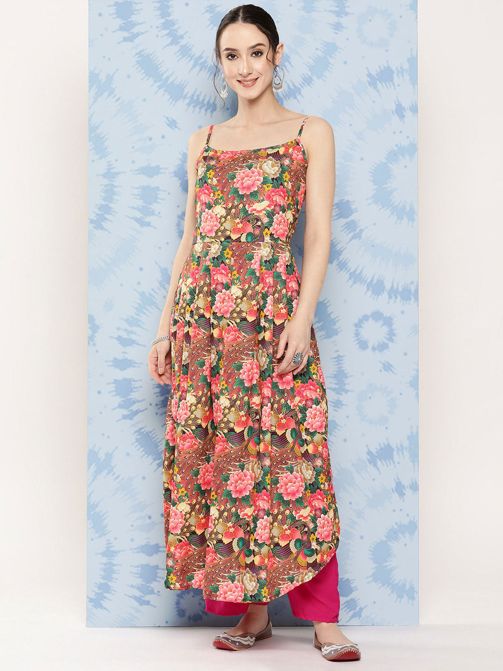 InWeave Women's Mutli Peacock Japanese Art Strappy Set