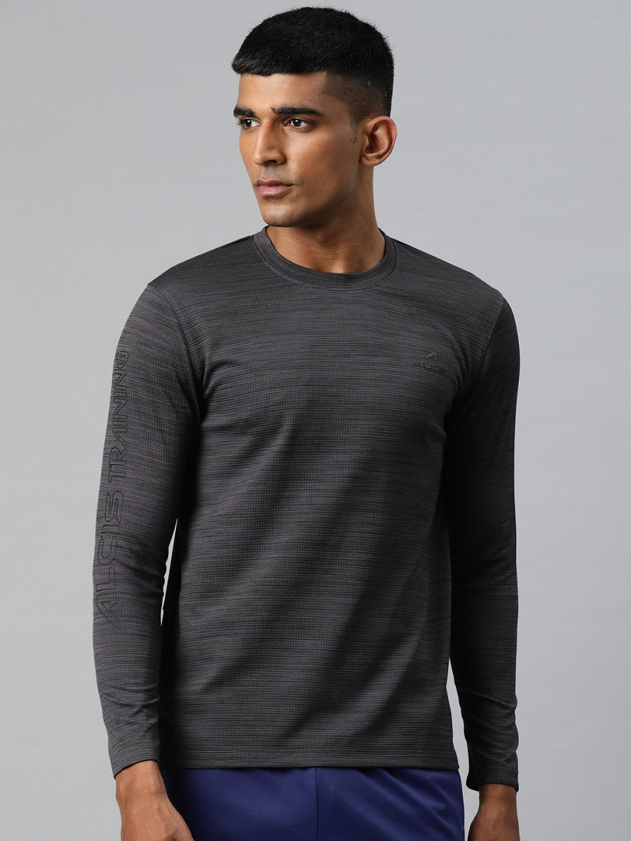 Alcis Men Typography Printed Dry Tech Slim Fit Sports T-shirt