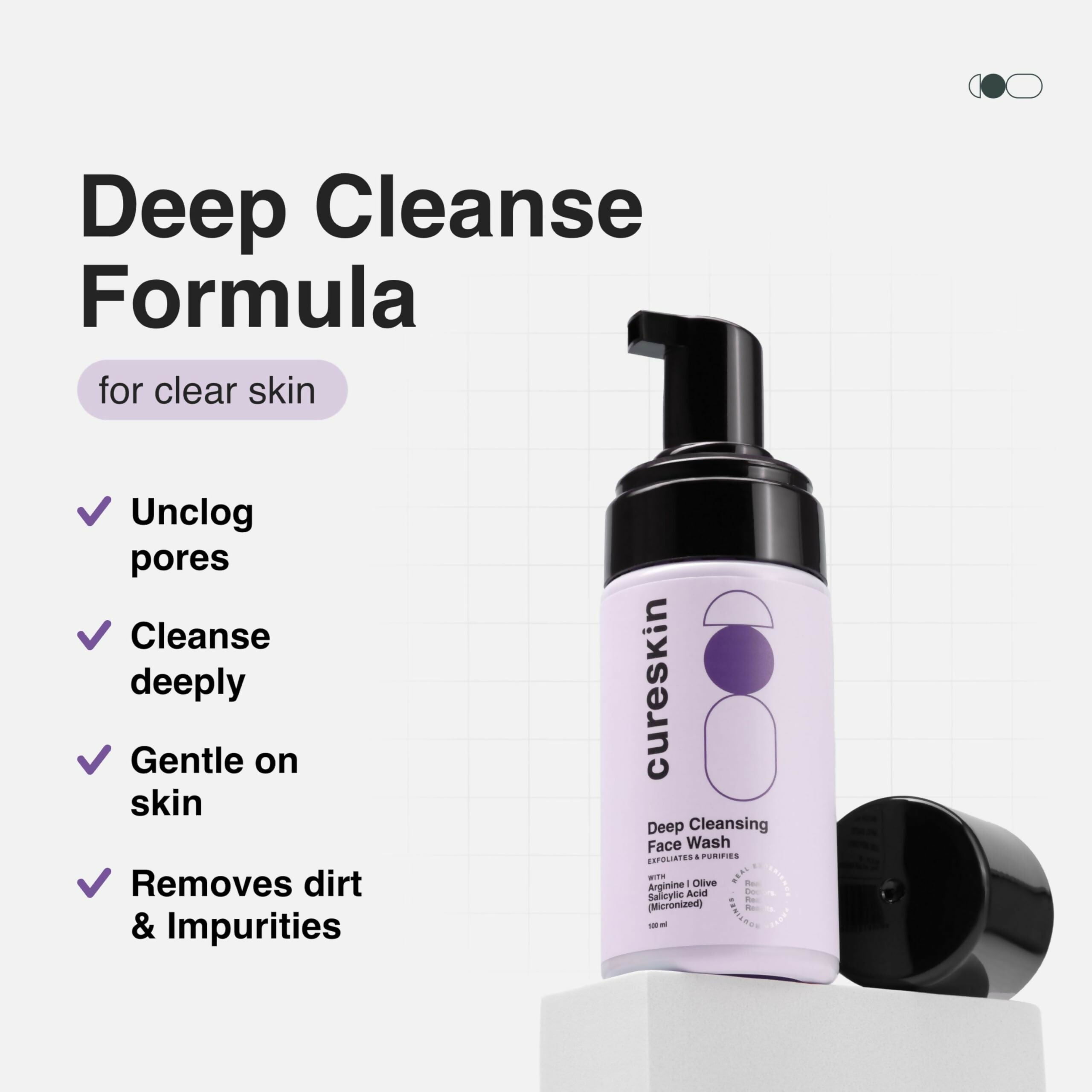 Cureskin Deep Cleanse Salicylic Acid Face Wash for Oily Skin