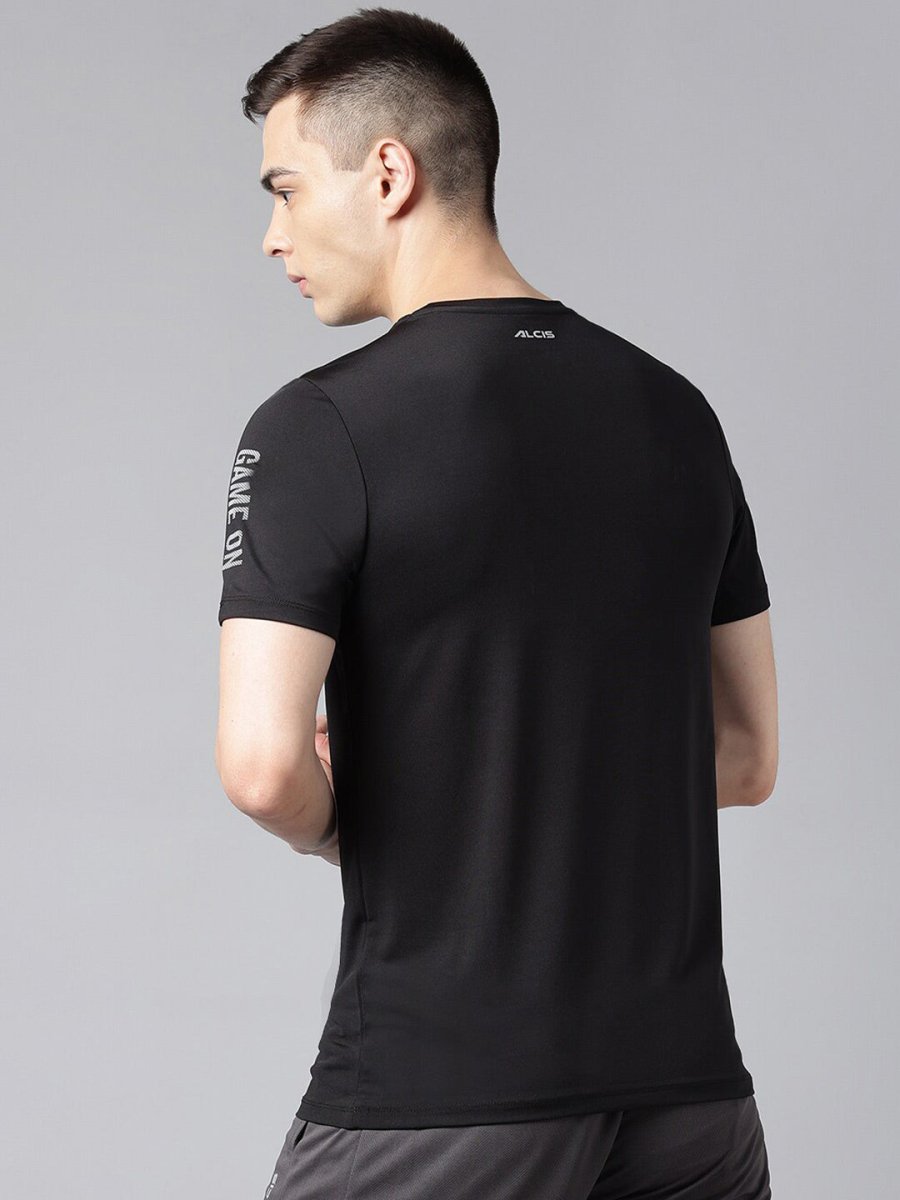 Alcis Typography Printed Dry Tech Slim Fit T-Shirt