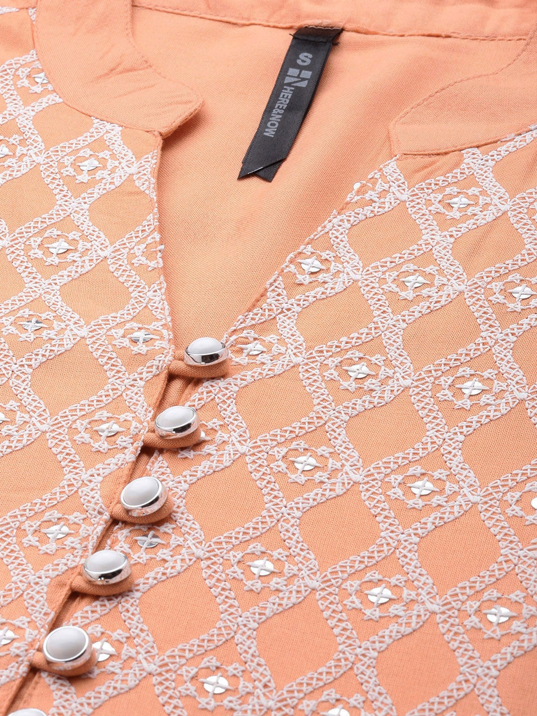 HERE&NOW Women Ethnic Motifs Embroidered Sequined Kurta