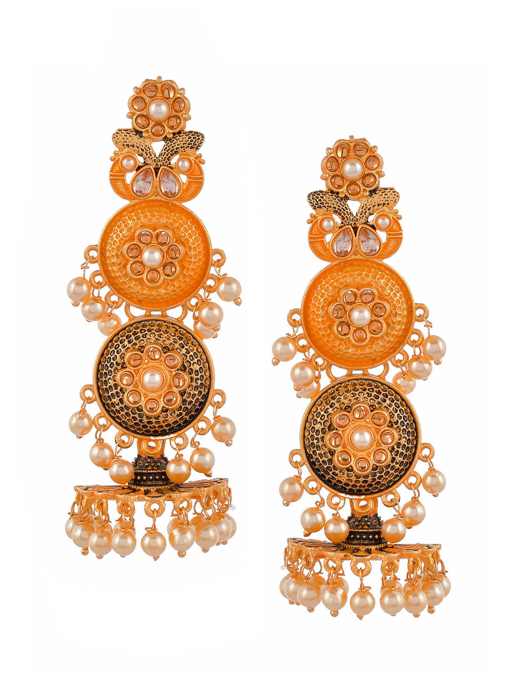 Shoshaa Gold-Toned Contemporary Jhumkas Earrings