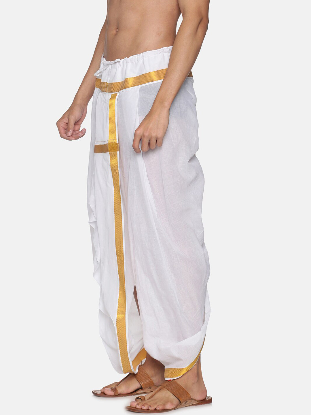 Sethukrishna Men White Readymade Cotton Dhoti