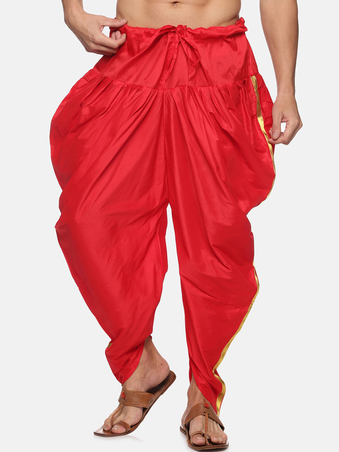 Sethukrishna Men Red Solid Dhoti Pant