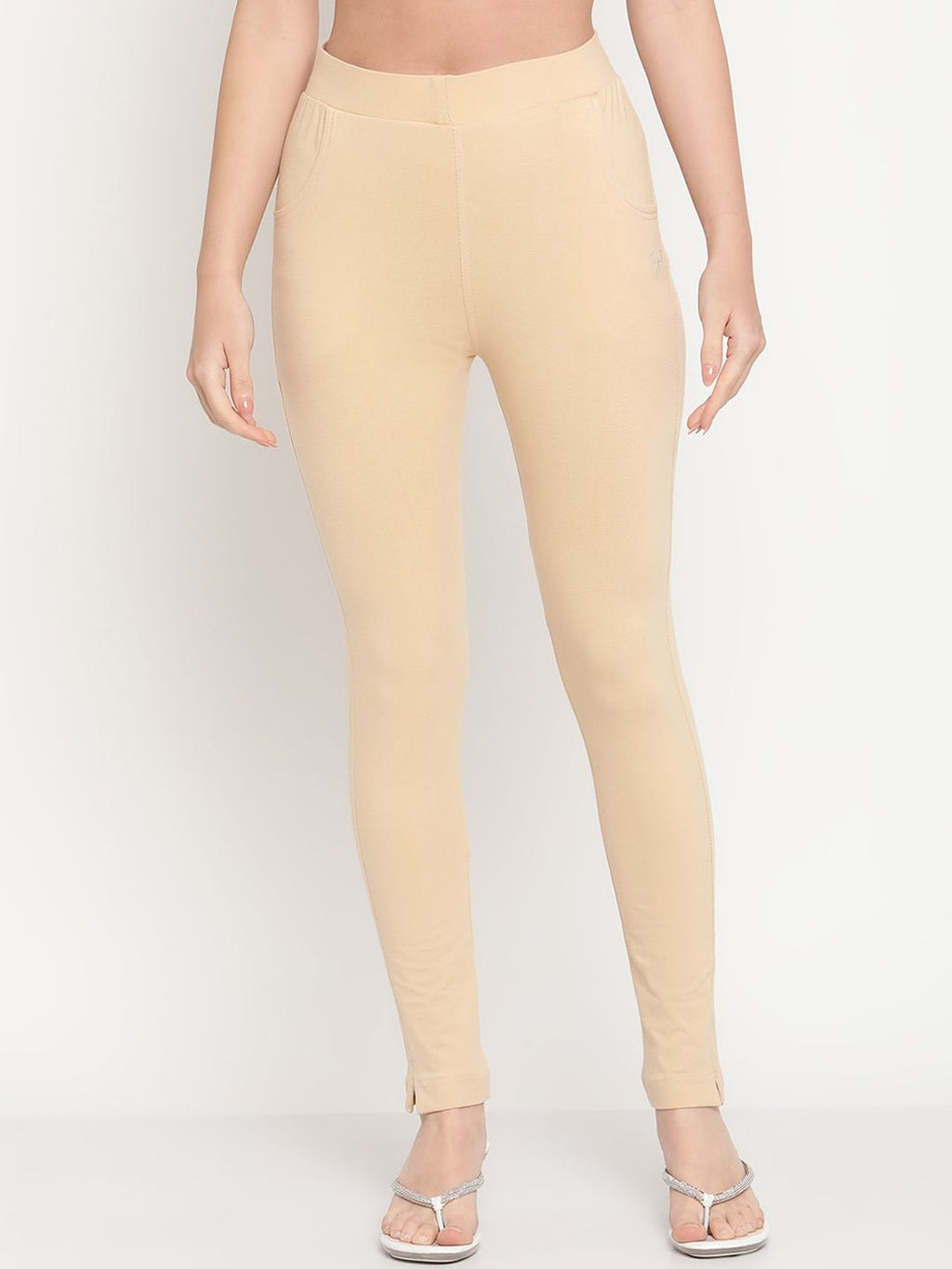 TAG 7 Women Pack of 2 Beige & Brown Solid Kurti Pants