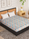 Story@home Cream-Coloured & Pink Floral Microfiber 180 TC Queen Bedsheet & 2 Pillow Covers