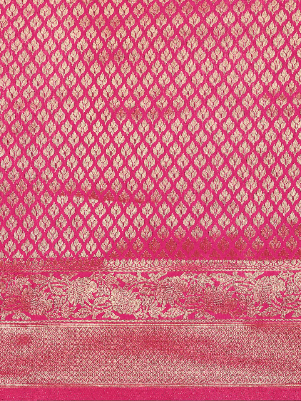 Saree Mall Pink Ethnic Motifs Zari Silk Blend Banarasi Saree For Women