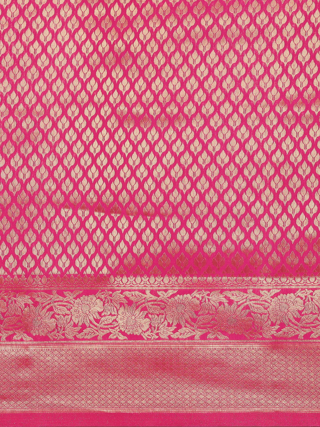 Saree Mall Pink Ethnic Motifs Zari Silk Blend Banarasi Saree For Women