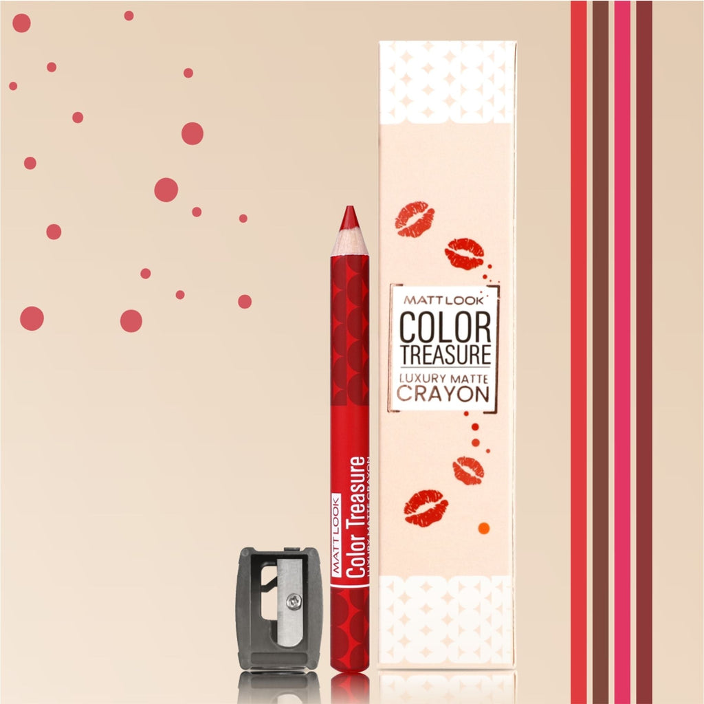 Matt Look Color Treasure Luxury Matte Lip Pencil Crayon - 02 Fire Ruby