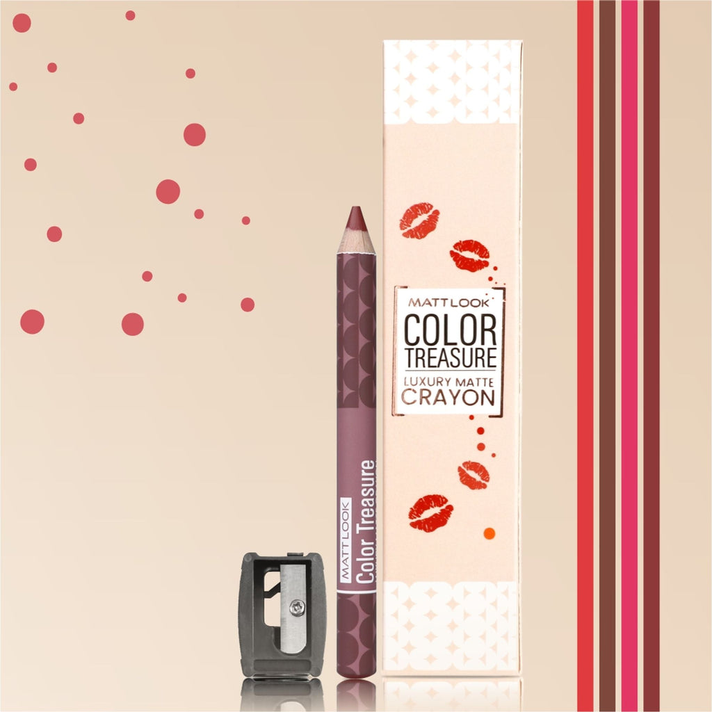 Matt Look Color Treasure Luxury Matte Lip Pencil Crayon - 15 Glazed Mauve