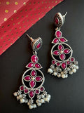 Joban Fashion Oxidized Ethnic Ladies Shape Monalisa Stone Earring