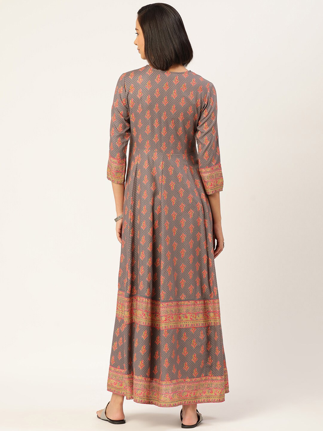 HERE&NOW Women Grey Ethnic Motifs Printed Kurta Set