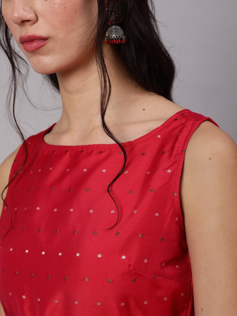 Aks Woven Design Thread Work Anarkali Silk Kurta
