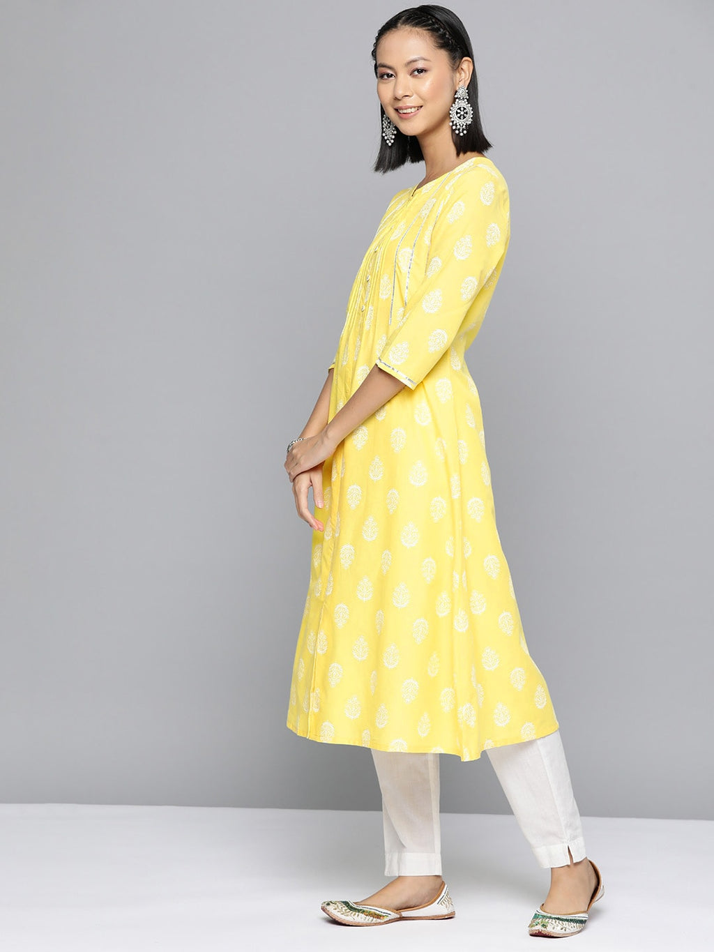 HERE&NOW Ethnic Motifs Printed A-Line Kurta