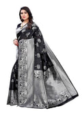Vamika Banarasi Jacquard Weaving Black Saree (AMEE BLACK)