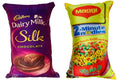 Unique Fashion Pack of 2 Microfibre Filled Reversible Cushion For Kids - Dairy Milk Silk And Maggie