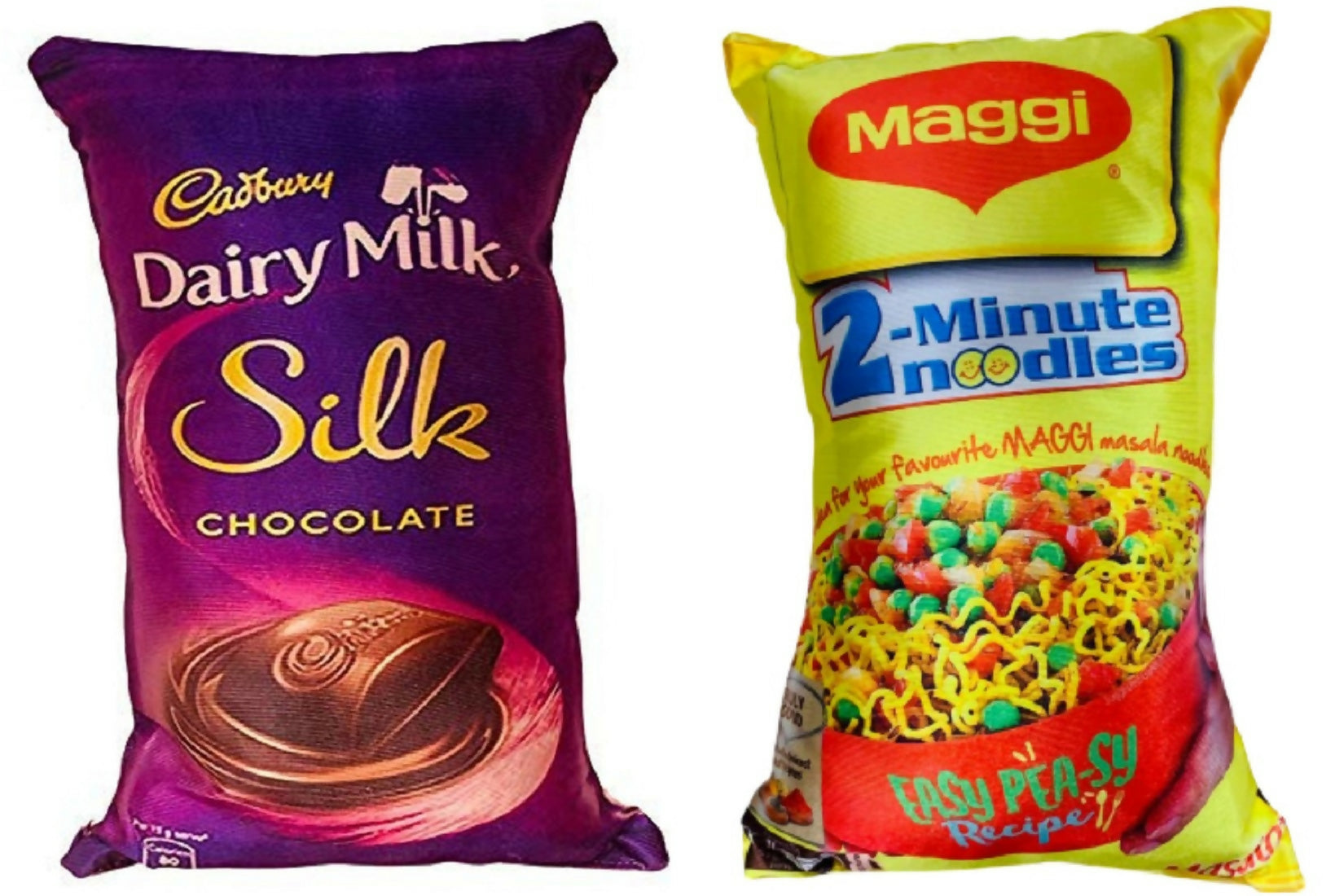 Unique Fashion Pack of 2 Microfibre Filled Reversible Cushion For Kids - Dairy Milk Silk And Maggie