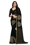 Mimosa Women's Banarasi Chiffon Black Saree