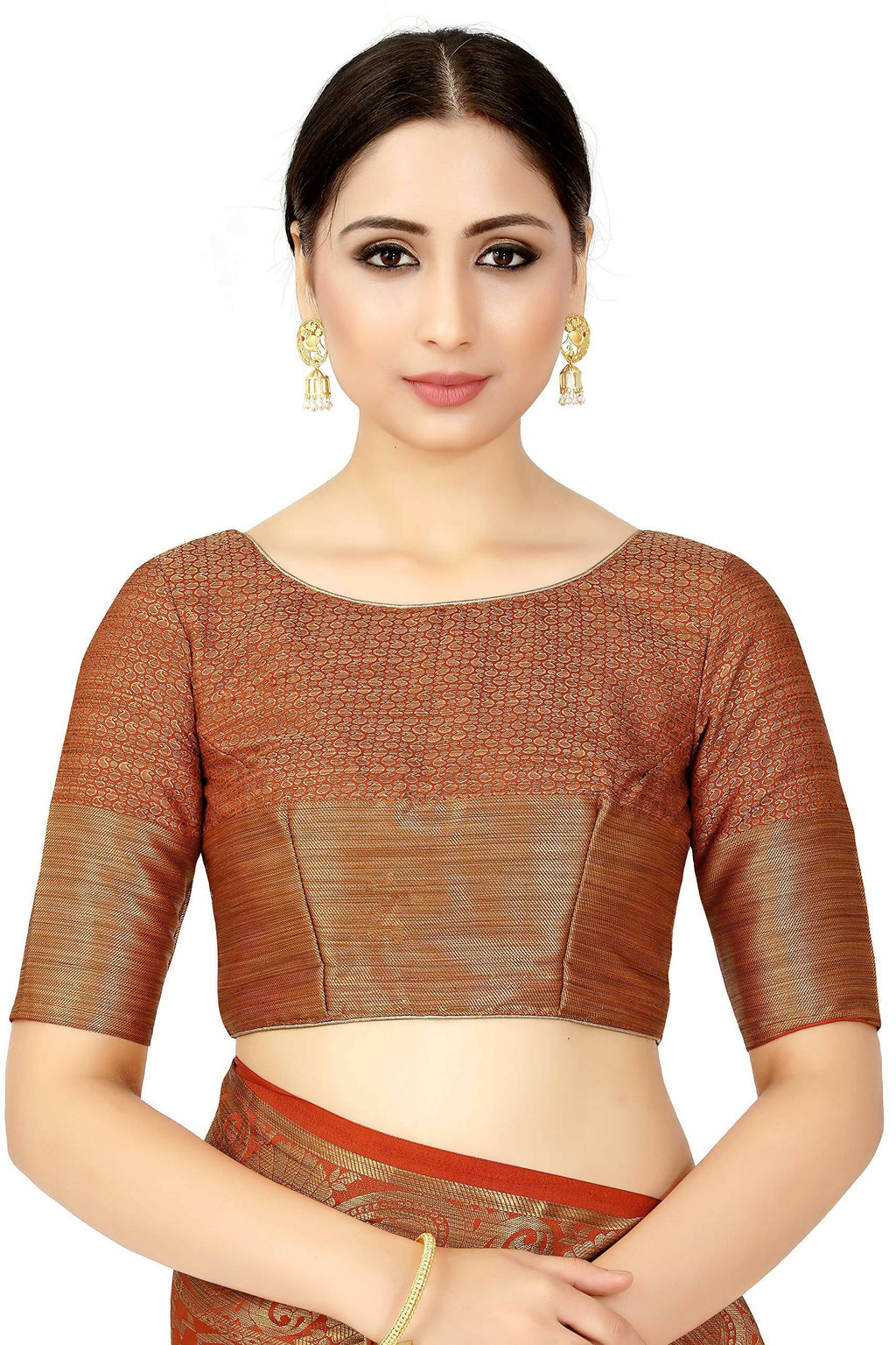 Mimosa Women's Rust Orange Patola Art Silk Saree