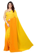 Vamika Yellow Half N Half Georgette Saree