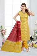 Joban Fashion Jacquard Mustard Color Kurta Set