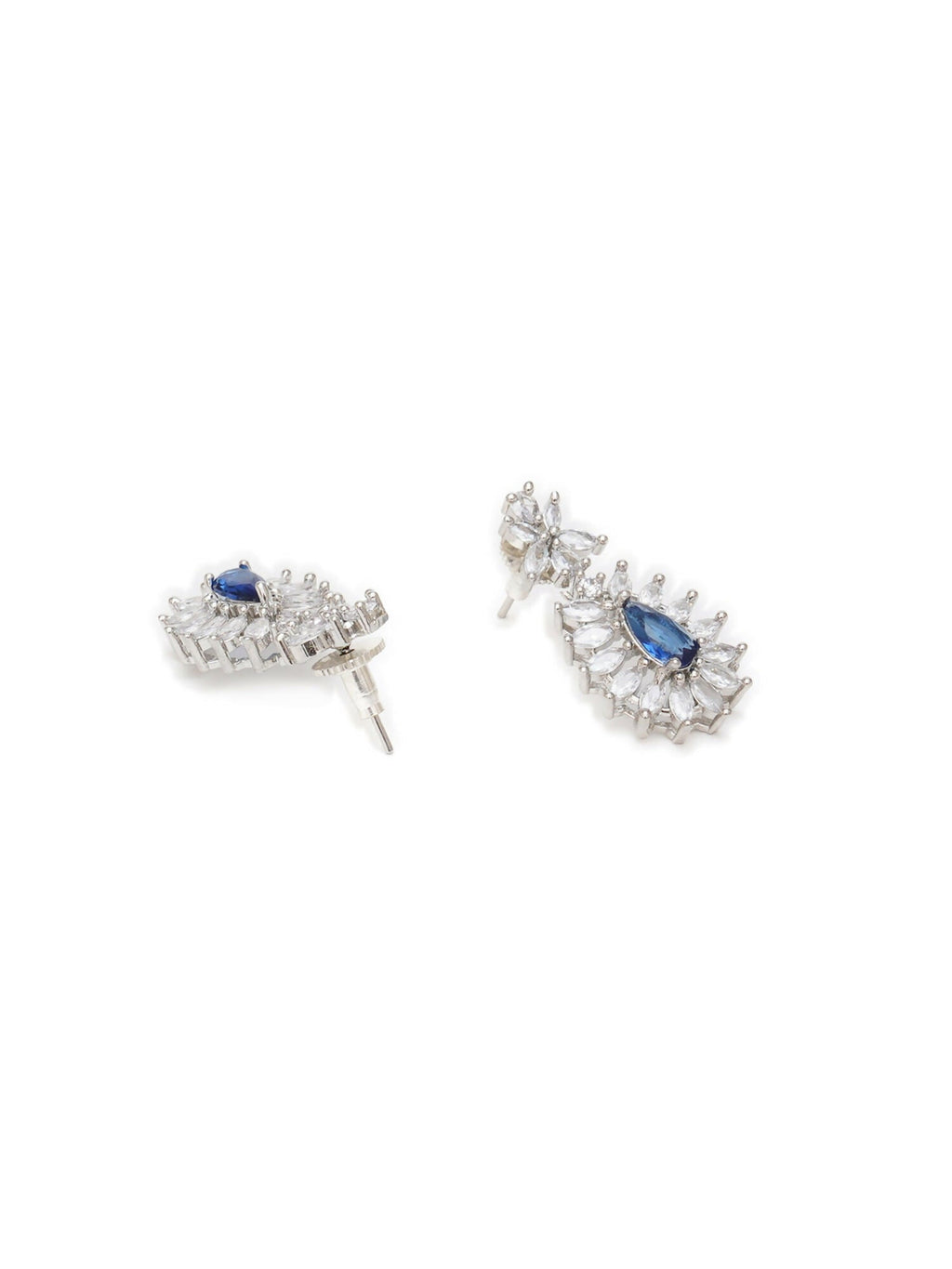 Long kundan earring (Blue) - Ruby Raang