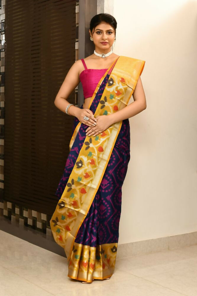 Joban Fashion Multicolor Saree Kataan Ikkat