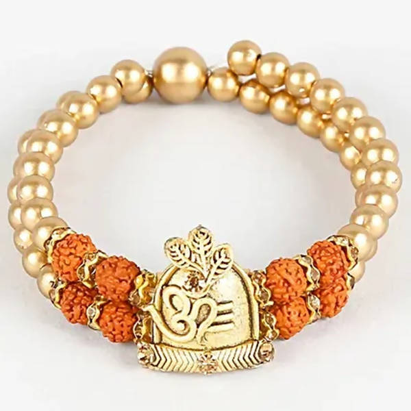 Om Pearl Bracelet Rakhi & Cashew Jar