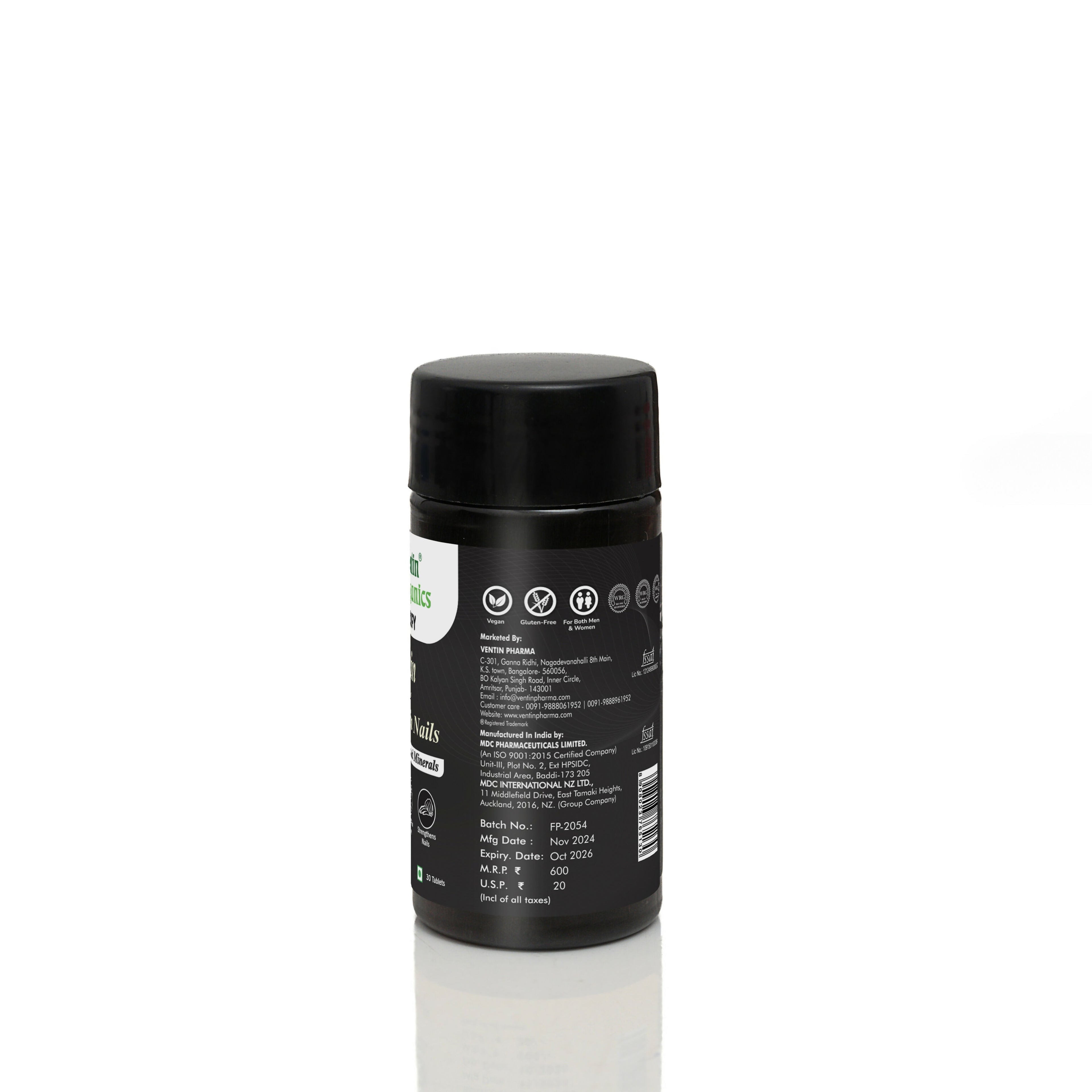 Ventin Organics Glossify Biotin Hair, Skin & Nails Tablets