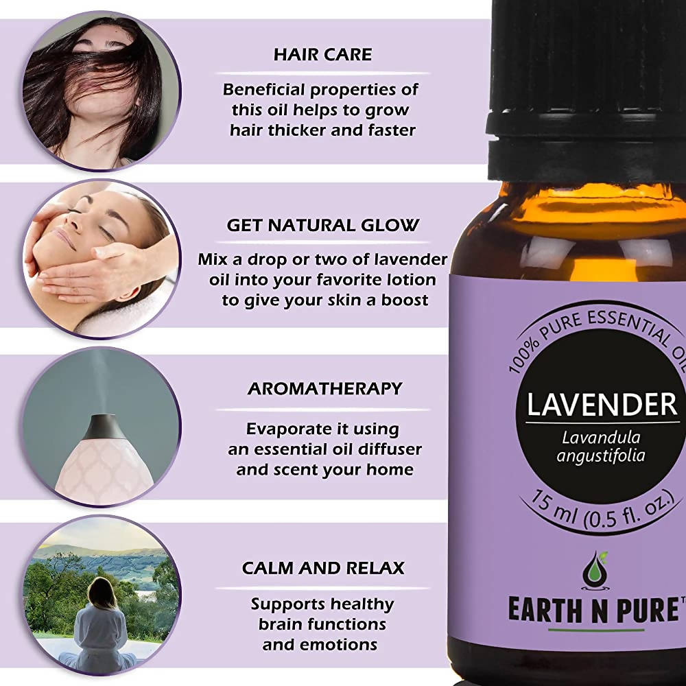 Earth N Pure Essential Oils (Rosemary, Eucalyptus, Tea Tree, Lemongrass, Peppermint & Lavender)