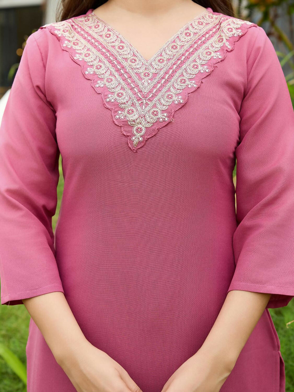 The52 Gajri Women's Beautiful Embroidered Rayon Fabric with Straight Kurta, Pant and Dupatta Set