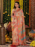 Shree Shyam Fashion Linen Cotton Off White Saree