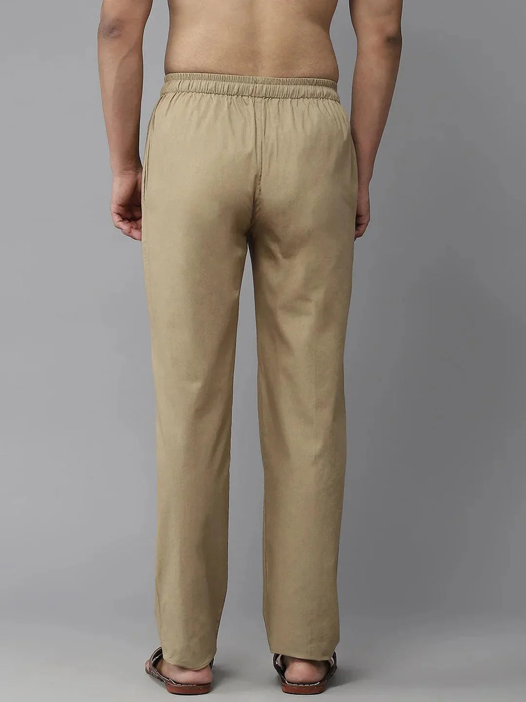 Fabmade Men's Khaki Cotton Linen Pyjama
