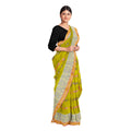 Exclusive Collection 100% Pure Cotton Olive Tant Saree With Hand Weaving Work