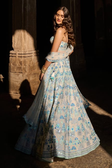 Lehenga Mart Designer Bollywood Style Wedding Wear Lehenga Choli - Grey