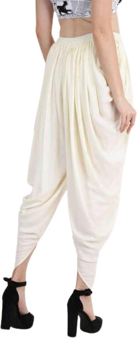 PAVONINE Off-White Color Solid Beetel Rayon Fabric Patiala For Women & Girls