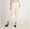 PAVONINE Off-White Color Solid Beetel Rayon Fabric Patiala For Women & Girls