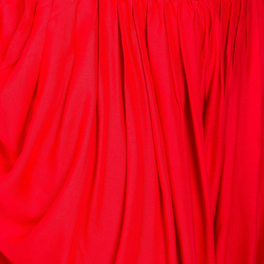 PAVONINE Red Color Solid Beetel Rayon Fabric Patiala For Women & Girls