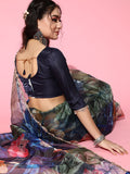Tikhi Imli Navy Blue Saree with Zari border