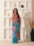 Shivam Fabrics Pink Georgette Fabric Printed Saree