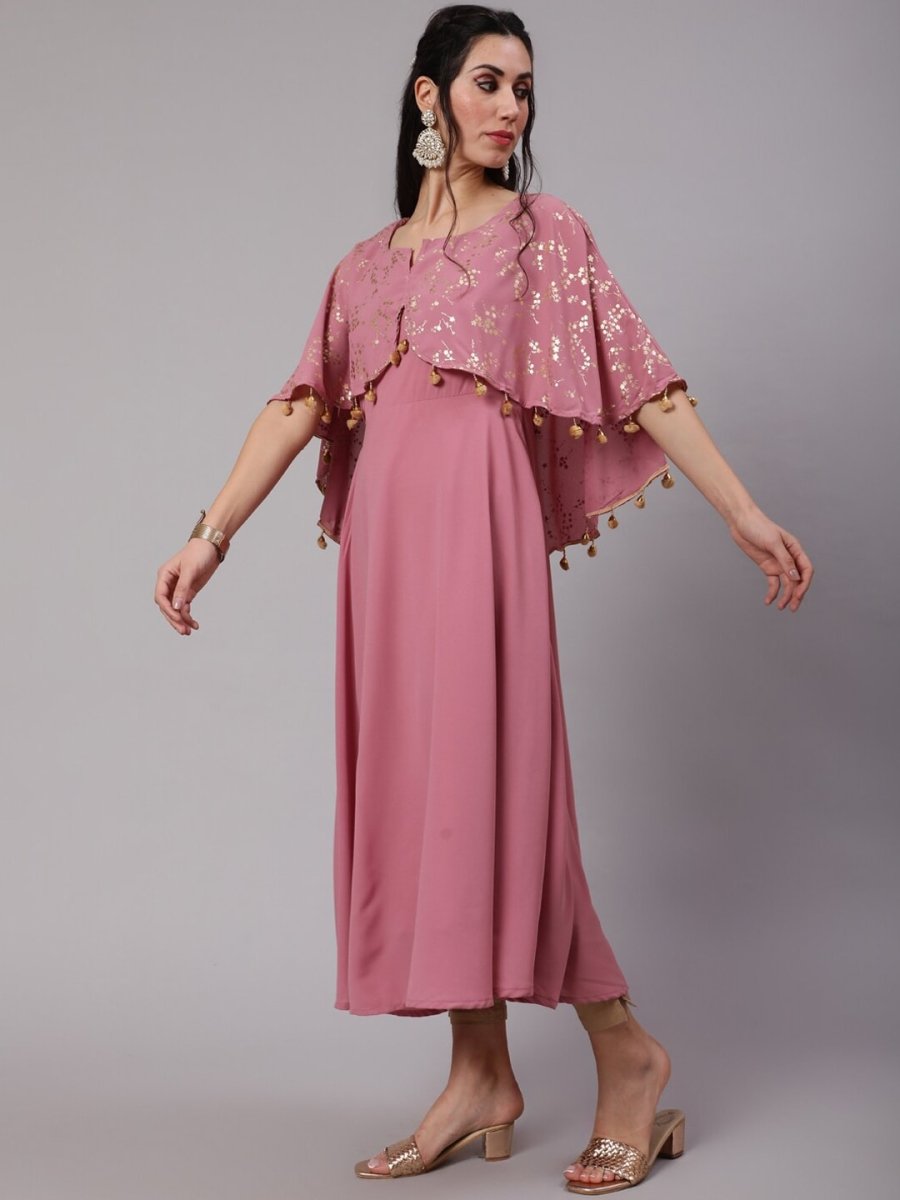 Aks Yoke Design Flared Sleeves Georgette Anarkali Kurta