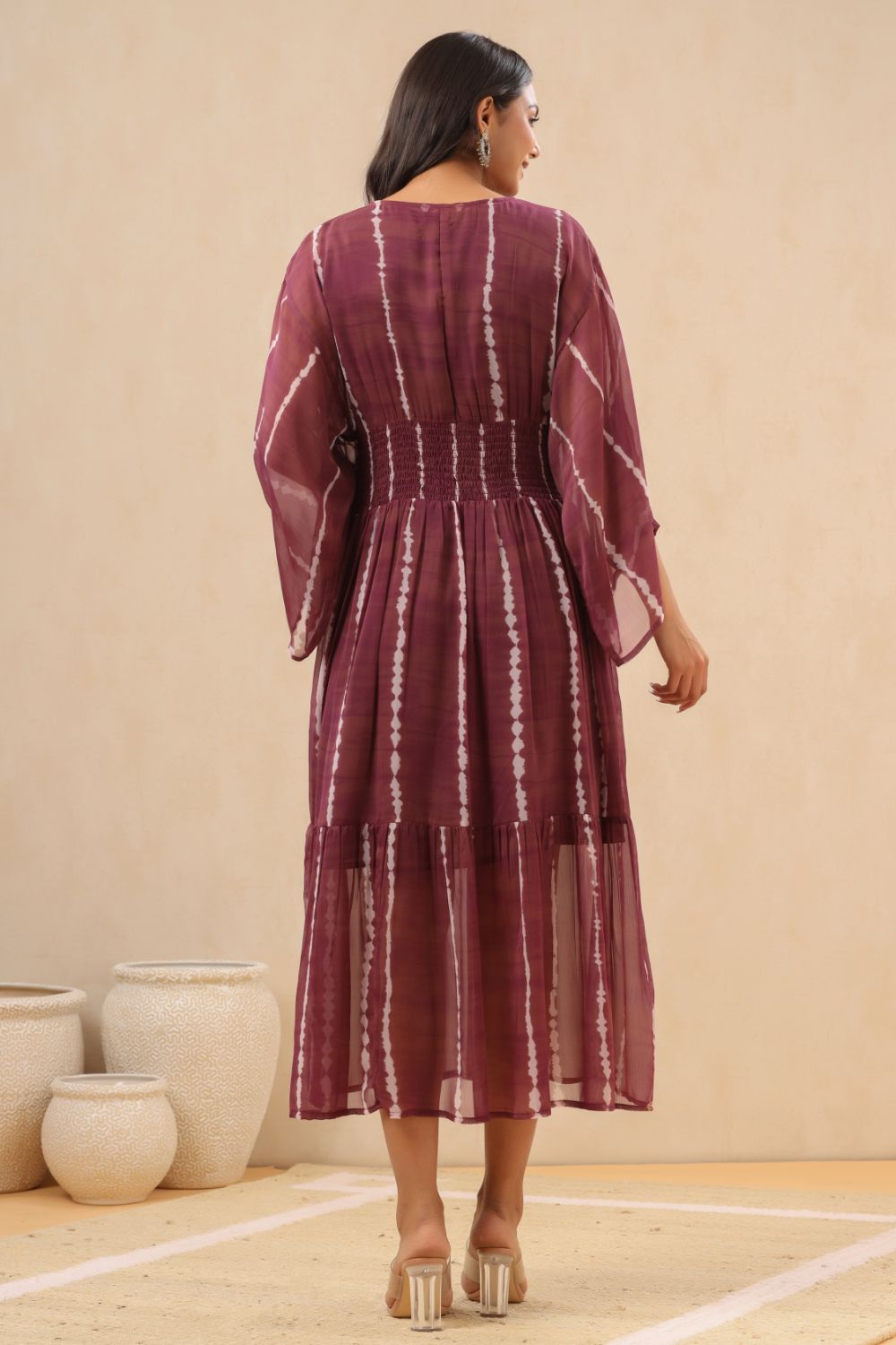 Juniper Womens Purple Chiffon Midi Dress