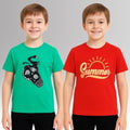 Chilins Round Neck Printed Super Combed Cotton T-shirt (Pack of 2)