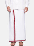 Sethukrishna Mens White Solid Cotton Readymade Dhoti