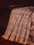 Wheat Colour All Over Print Semi Chanderi Saree By Gayathri Reddy Designer Studio