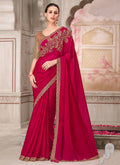 Vegaa Fashion Red Beige Sequence Embroidered Traditional Wedding Saree Party Wear Saree